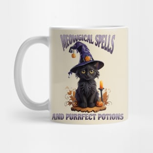 Halloween Cat Meowgical Spells and Purrfect Potions Mug